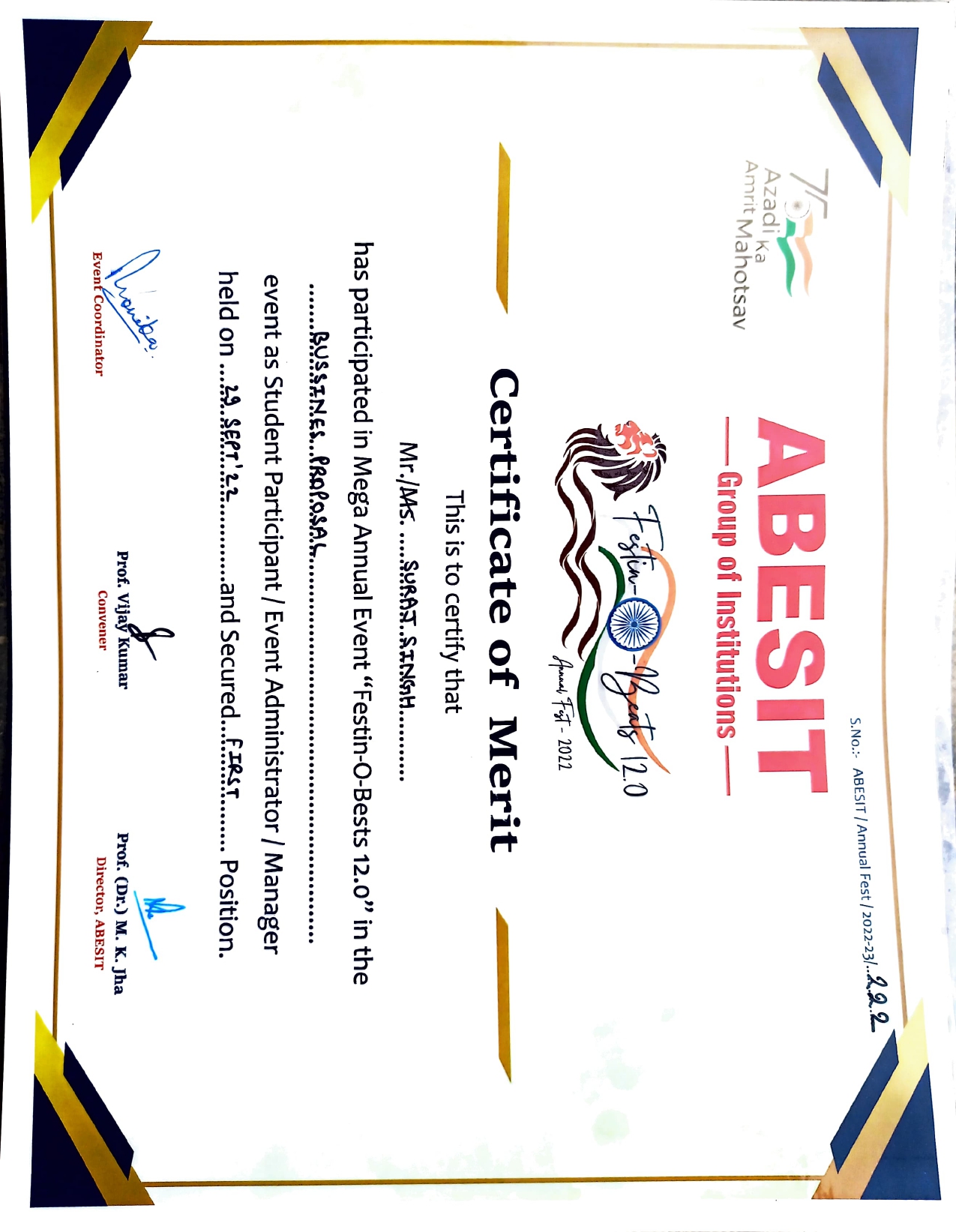 Certificate